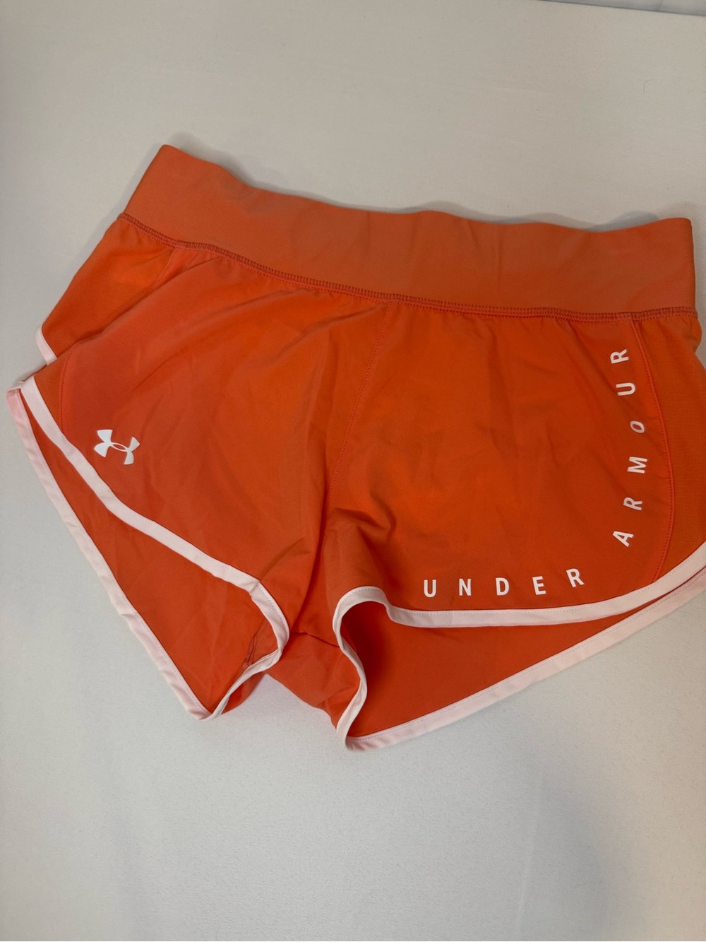 Under Armour Running Shorts Orange White Trim Medium